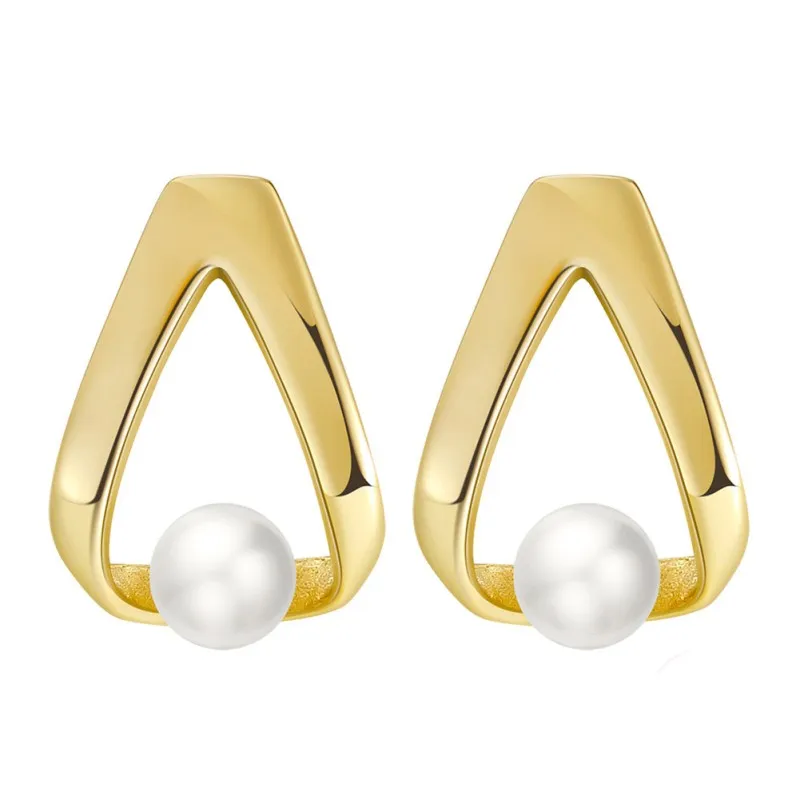 Wholesale 925 Sterling Silver Freshwater Pearl Teardrop Stud Earrings 40500116