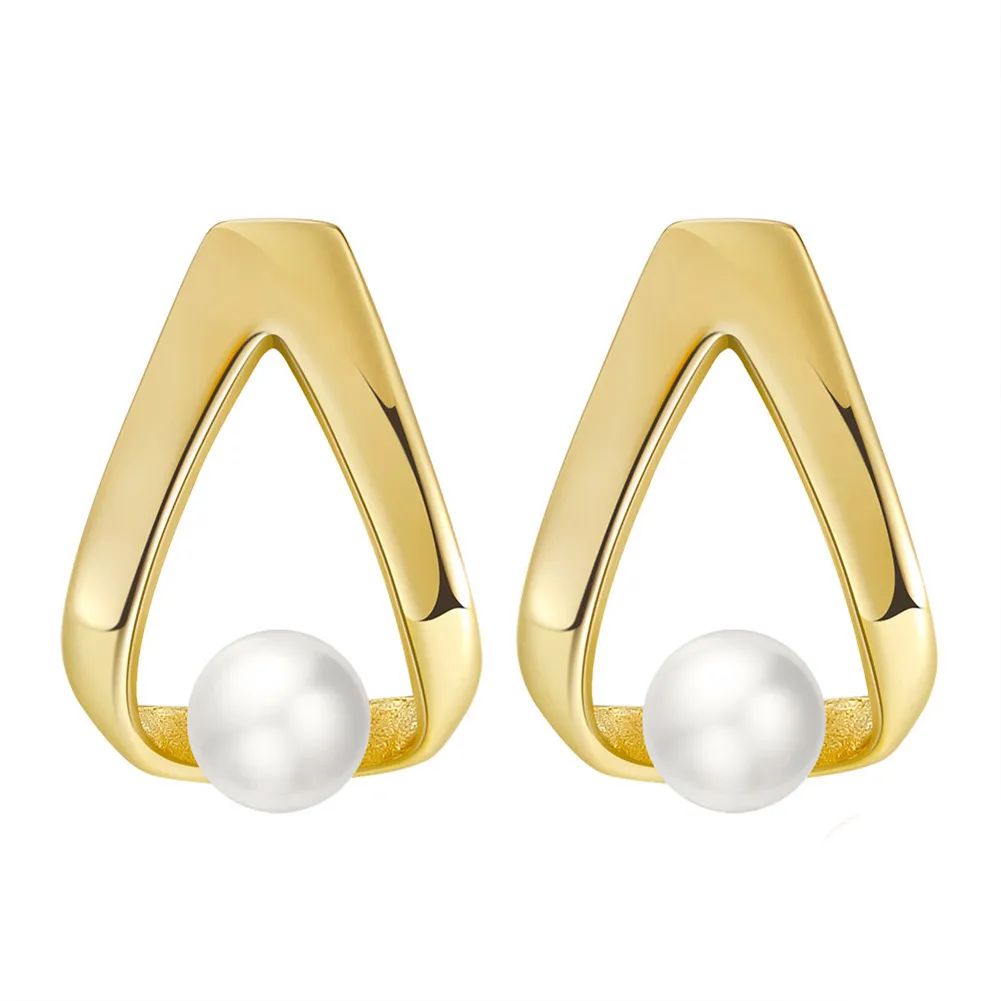 Wholesale 925 Sterling Silver Freshwater Pearl Teardrop Stud Earrings 40500116