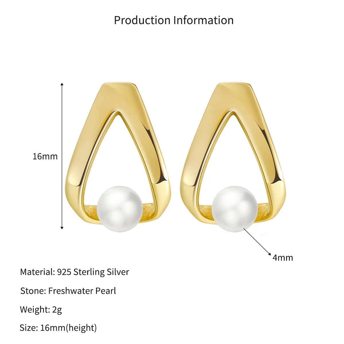 Wholesale 925 Sterling Silver Freshwater Pearl Teardrop Stud Earrings 40500116 - image2