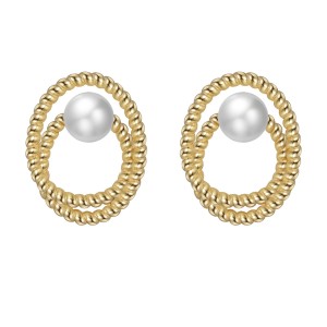 Wholesale 925 Sterling Silver Freshwater Pearl Twisted Rope Stud Earrings 40500117 Wholesale 925 Sterling Silver Freshwater Pearl Twisted Rope Stud Earrings 40500117