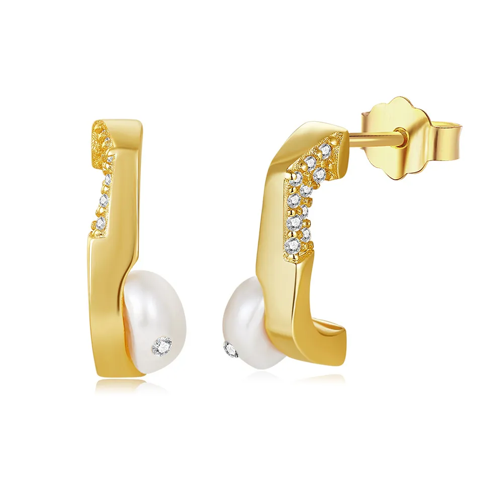 Wholesale 925 Sterling Silver Freshwater Pearl Geometric CZ Stud Earrings 40500119 Wholesale 925 Sterling Silver Freshwater Pearl Geometric CZ Stud Earrings 40500119