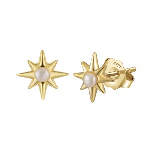 Wholesale 925 Sterling Silver Freshwater Pearl Starburst Stud Earrings 40500120 Wholesale 925 Sterling Silver Freshwater Pearl Starburst Stud Earrings 40500120