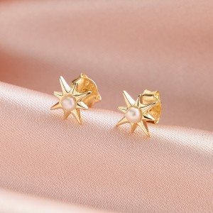 Wholesale 925 Sterling Silver Freshwater Pearl Starburst Stud Earrings 40500120 Wholesale 925 Sterling Silver Freshwater Pearl Starburst Stud Earrings 40500120
