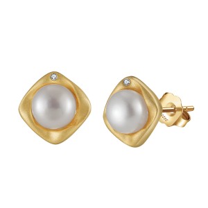 Wholesale 925 Sterling Silver Freshwater Pearl Geometric Stud Earrings 40500121 Wholesale 925 Sterling Silver Freshwater Pearl Geometric Stud Earrings 40500121