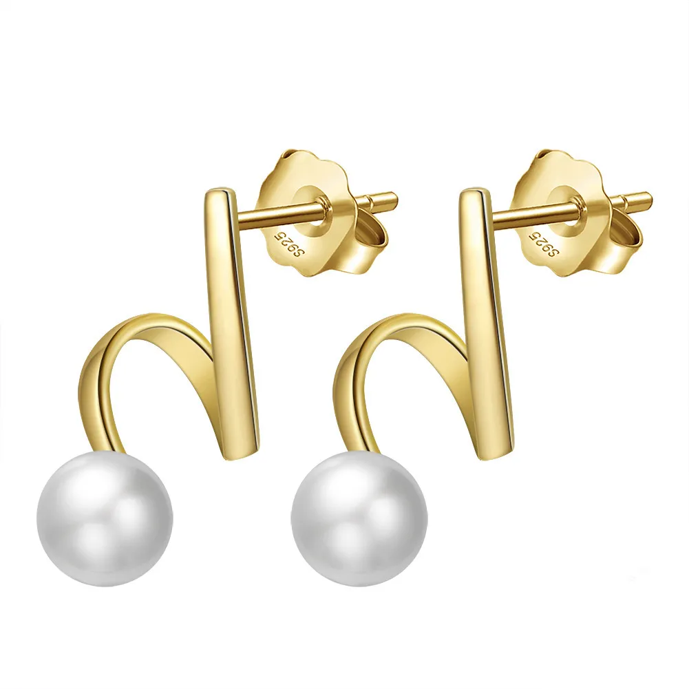 Wholesale 925 Sterling Silver Baroque Pearl Ribbon Stud Earrings 40500122 Wholesale 925 Sterling Silver Baroque Pearl Ribbon Stud Earrings 40500122