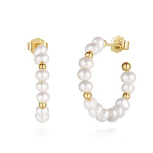Wholesale 925 Sterling Silver Freshwater Pearl Hoop Earrings 40500123 Wholesale 925 Sterling Silver Freshwater Pearl Hoop Earrings 40500123
