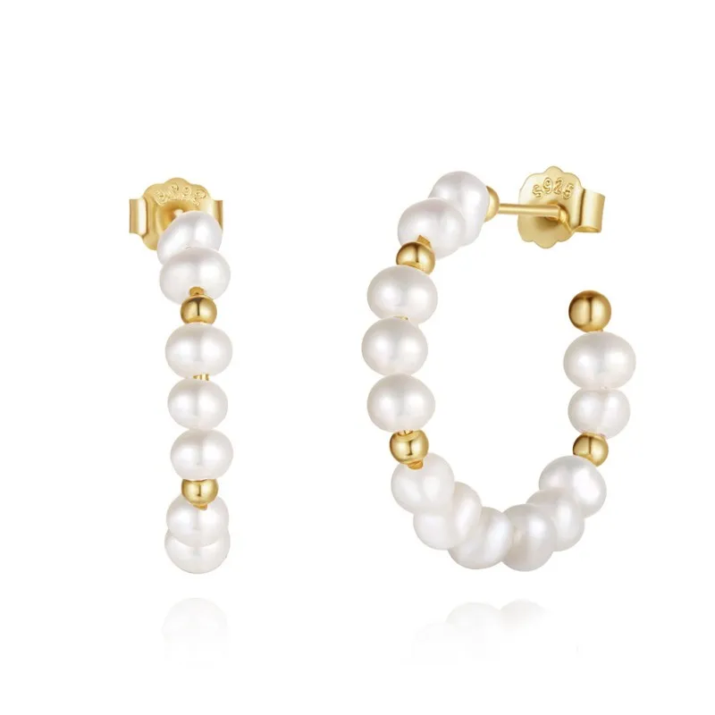 Wholesale 925 Sterling Silver Freshwater Pearl Hoop Earrings 40500123 Wholesale 925 Sterling Silver Freshwater Pearl Hoop Earrings 40500123