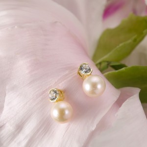 Wholesale 925 Sterling Silver CZ Freshwater Pearl Stud Earrings 40500127 Wholesale 925 Sterling Silver CZ Freshwater Pearl Stud Earrings 40500127