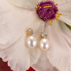 Wholesale 925 Sterling Silver Zirconia Freshwater Pearl Drop Stud Earrings 40500131 Wholesale 925 Sterling Silver Zirconia Freshwater Pearl Drop Stud Earrings 40500131