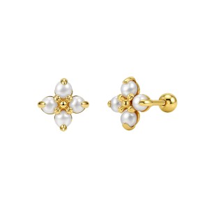 Wholesale 925 Sterling Silver Freshwater Pearl Flower Screw Back Stud Earrings 40500132 Wholesale 925 Sterling Silver Freshwater Pearl Flower Screw Back Stud Earrings 40500132