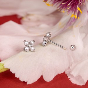Wholesale 925 Sterling Silver Freshwater Pearl Flower Screw Back Stud Earrings 40500132 Wholesale 925 Sterling Silver Freshwater Pearl Flower Screw Back Stud Earrings 40500132
