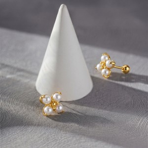 Wholesale 925 Sterling Silver Freshwater Pearl Flower Screw Back Stud Earrings 40500132 Wholesale 925 Sterling Silver Freshwater Pearl Flower Screw Back Stud Earrings 40500132
