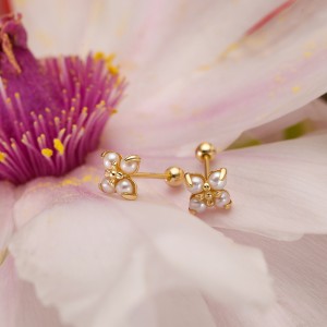 Wholesale 925 Sterling Silver Freshwater Pearl Flower Screw Back Stud Earrings 40500132 Wholesale 925 Sterling Silver Freshwater Pearl Flower Screw Back Stud Earrings 40500132