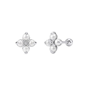 Wholesale 925 Sterling Silver Freshwater Pearl Flower Screw Back Stud Earrings 40500132 Wholesale 925 Sterling Silver Freshwater Pearl Flower Screw Back Stud Earrings 40500132