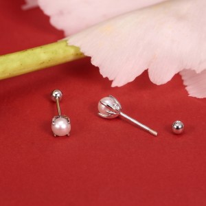 Wholesale 925 Sterling Silver Freshwater Pearl Screw Back Stud Earrings 40500133 Wholesale 925 Sterling Silver Freshwater Pearl Screw Back Stud Earrings 40500133