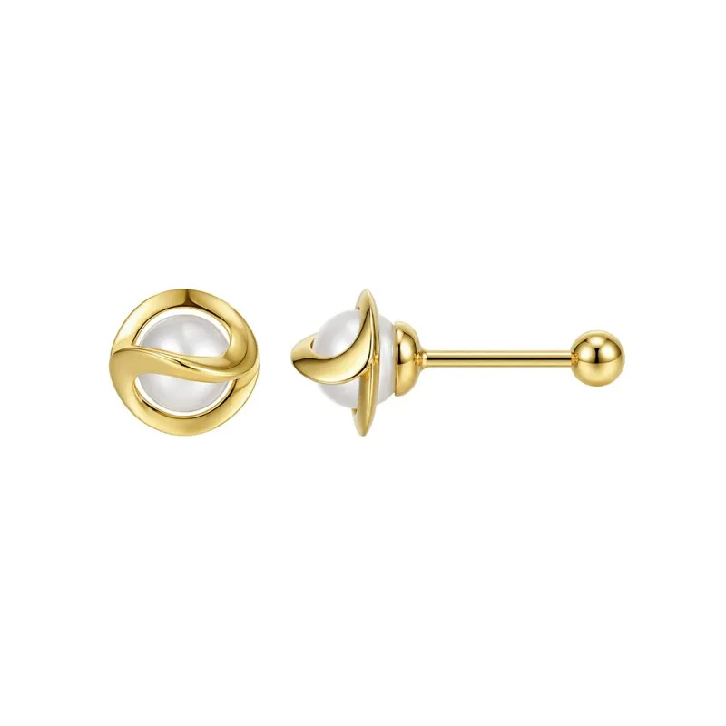 Wholesale 925 Sterling Silver Freshwater Pearl Knot Screw Back Stud Earrings 40500134 Wholesale 925 Sterling Silver Freshwater Pearl Knot Screw Back Stud Earrings 40500134