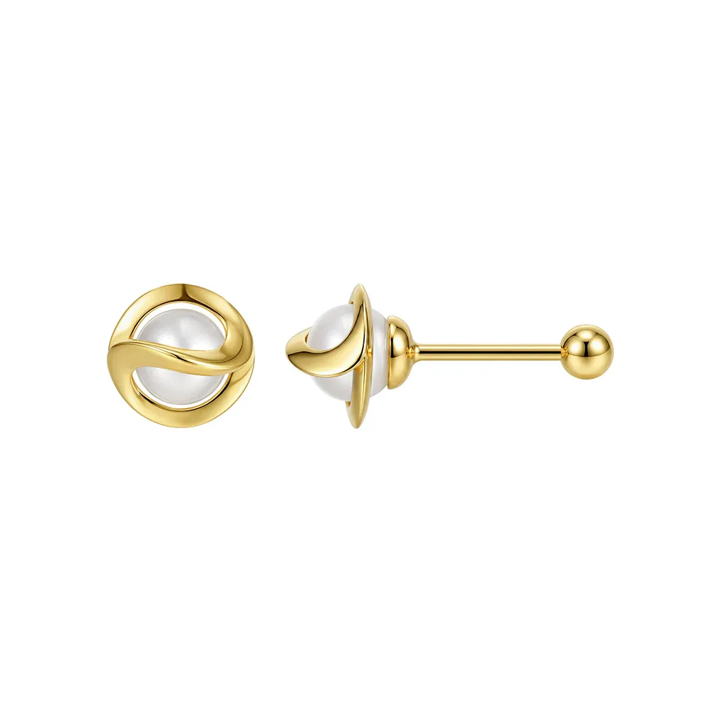 Wholesale 925 Sterling Silver Freshwater Pearl Knot Screw Back Stud Earrings 40500134 Wholesale 925 Sterling Silver Freshwater Pearl Knot Screw Back Stud Earrings 40500134