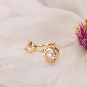 Wholesale 925 Sterling Silver Freshwater Pearl Knot Screw Back Stud Earrings 40500134 Wholesale 925 Sterling Silver Freshwater Pearl Knot Screw Back Stud Earrings 40500134