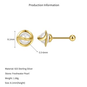 Wholesale 925 Sterling Silver Freshwater Pearl Knot Screw Back Stud Earrings 40500134 Wholesale 925 Sterling Silver Freshwater Pearl Knot Screw Back Stud Earrings 40500134