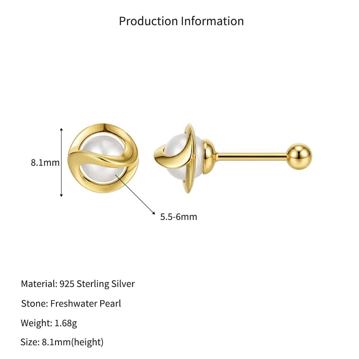 Wholesale 925 Sterling Silver Freshwater Pearl Knot Screw Back Stud Earrings 40500134 - image2