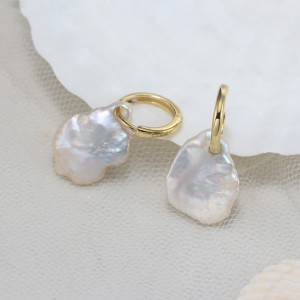 Wholesale 925 Sterling Silver Baroque Freshwater Pearl Huggie Earrings 40500137 Wholesale 925 Sterling Silver Baroque Freshwater Pearl Huggie Earrings 40500137