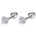 Silver Sparkle 4mm Zirconia Screw Back Stud Earrings 40600001