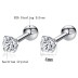 Silver Sparkle 4mm Zirconia Screw Back Stud Earrings 40600001