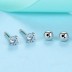 Silver Sparkle 4mm Zirconia Screw Back Stud Earrings 40600001