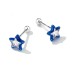 Enamel Blue Star Zirconia Screw Back Earrings 40600005