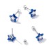 Enamel Blue Star Zirconia Screw Back Earrings 40600005