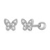 Zirconia Butterfly Screw Back Earrings 40600008