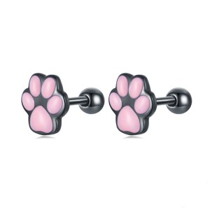 Cat Footprint Screw Back Stud Earring 40600011