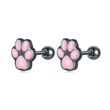 Cat Footprint Screw Back Stud Earring 40600011