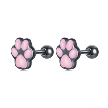 Cat Footprint Screw Back Stud Earring 40600011
