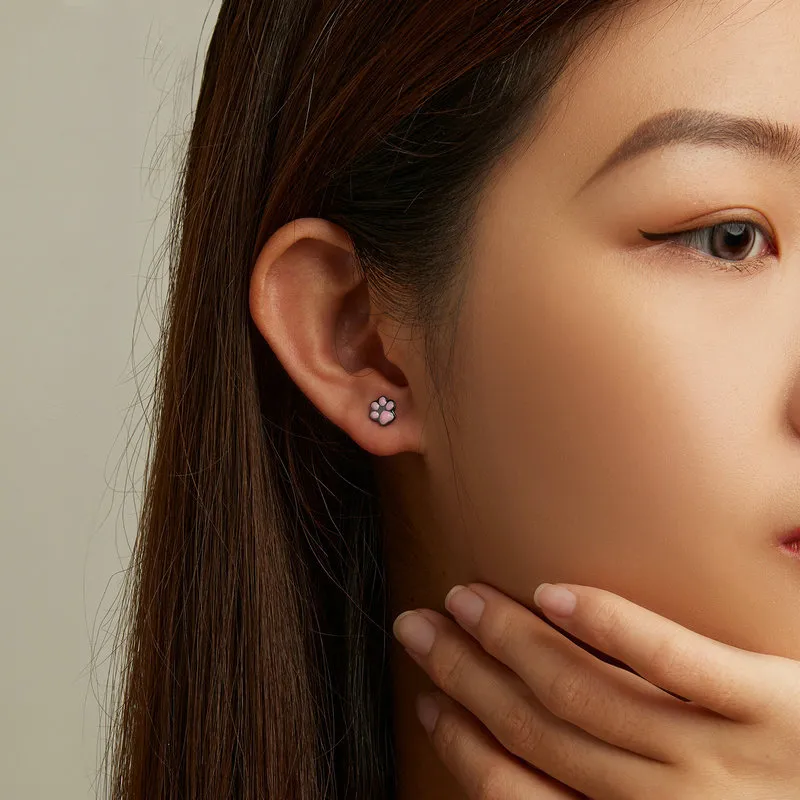 Cat Footprint Screw Back Stud Earring 40600011 - image2