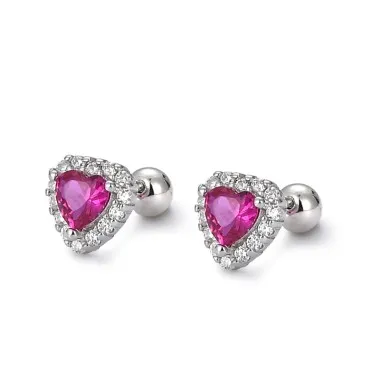 Sparkle Heart Screw Back Stud Earring 40600012