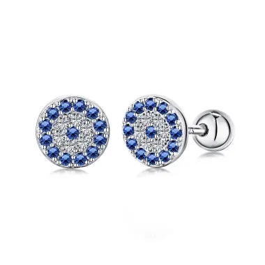 Blue Eye Screw Back Stud Earring 40600019