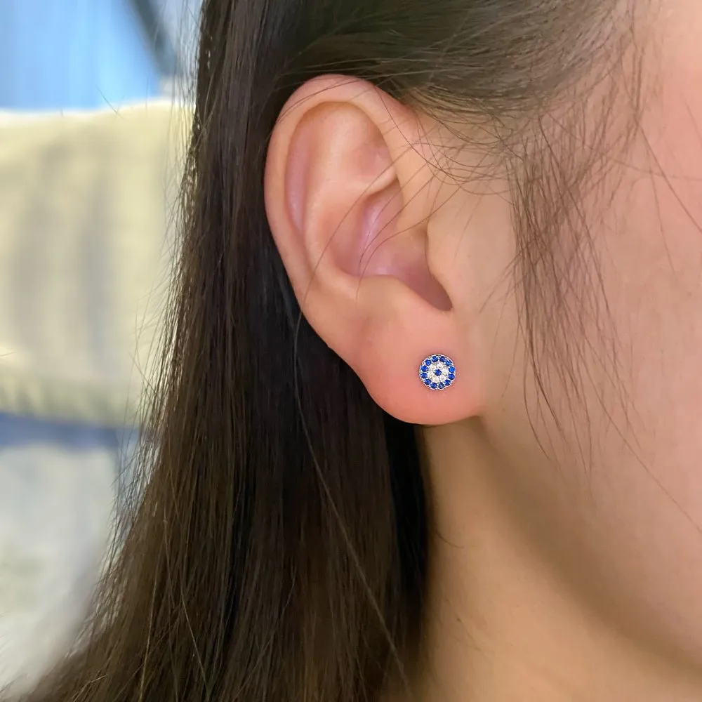 Blue Eye Screw Back Stud Earring 40600019 - image2