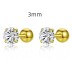 3/4/5/6mm Zirconia Screw Back Stud Earring 40600020