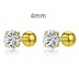 3/4/5/6mm Zirconia Screw Back Stud Earring 40600020