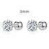 3/4/5/6mm Zirconia Screw Back Stud Earring 40600020