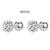 3/4/5/6mm Zirconia Screw Back Stud Earring 40600020