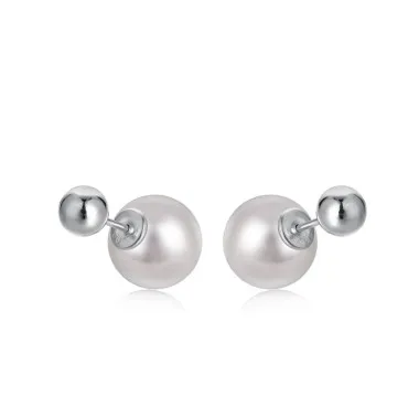 Shiny 12mm Pearl Screw Back Stud Earring 40600021