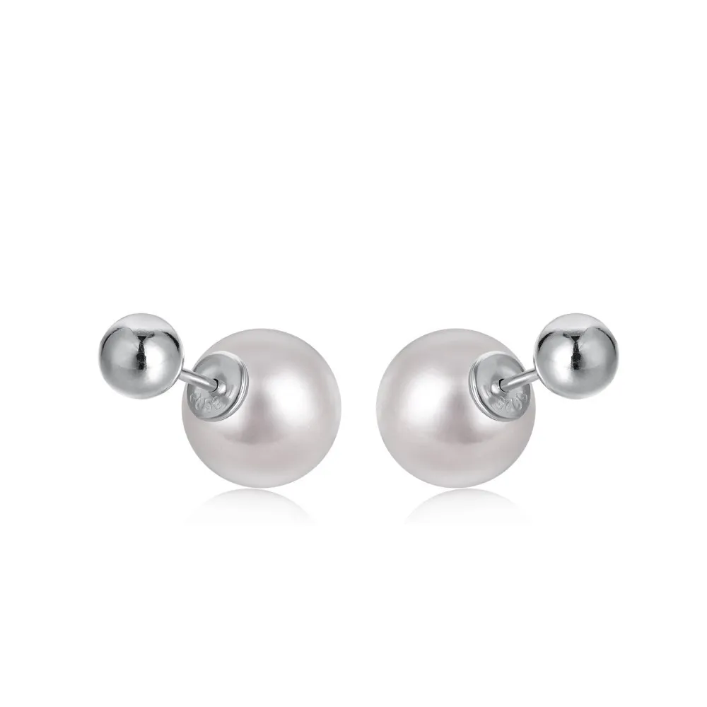 Shiny 12mm Pearl Screw Back Stud Earring 40600021