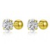 Round Zirconia Screwback Stud Earrings 40600022