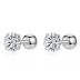 Round Zirconia Screwback Stud Earrings 40600022