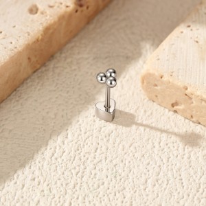 Wholesale 925 Sterling Silver Three Bead Cluster Flat Back Cartilage Stud 40600024