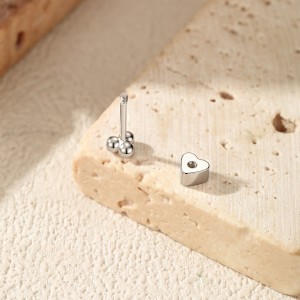 Wholesale 925 Sterling Silver Three Bead Cluster Flat Back Cartilage Stud 40600024
