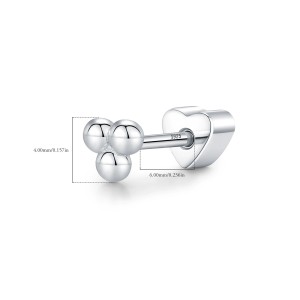 Wholesale 925 Sterling Silver Three Bead Cluster Flat Back Cartilage Stud 40600024