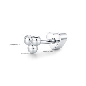 Wholesale 925 Sterling Silver Three Bead Cluster Flat Back Cartilage Stud 40600024